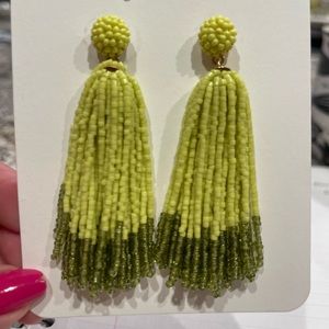 J Crew Beaded Tassel Earrings, NWT